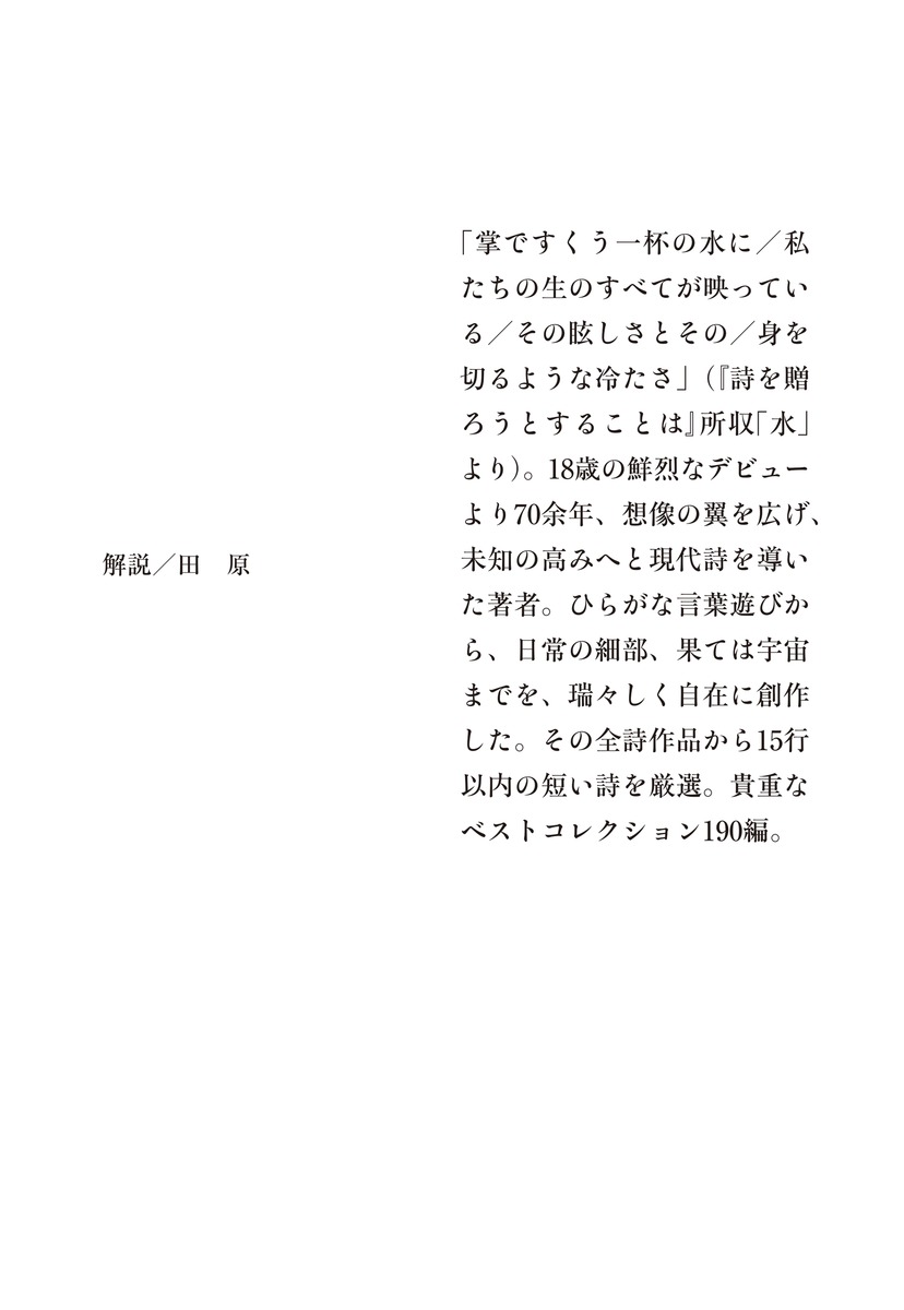 谷川俊太郎てのひらの詩集 ベスト190 画像4